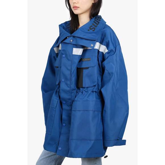 Balenciaga Blue Oversized Parka Jacket Size 44 - Picture 3 of 3